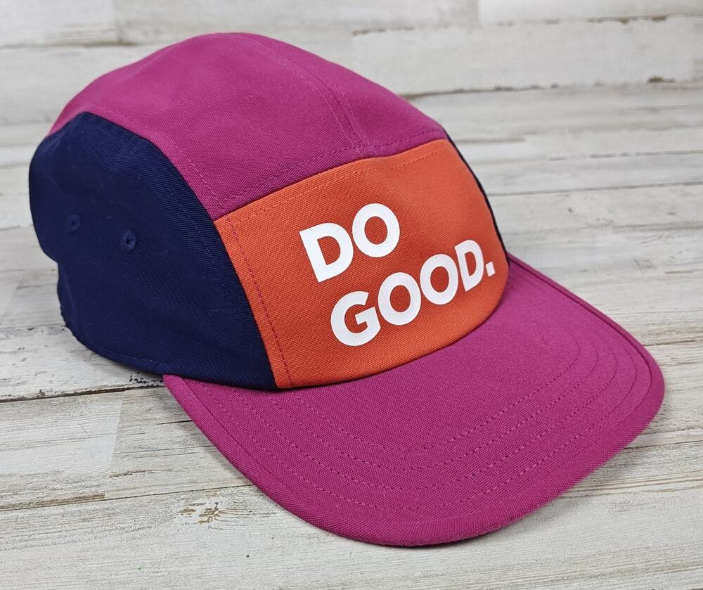 COTOPAXI DO Good 5 Panel Hat Cap Adjustable Strapback Colorblock Red Orange Navy